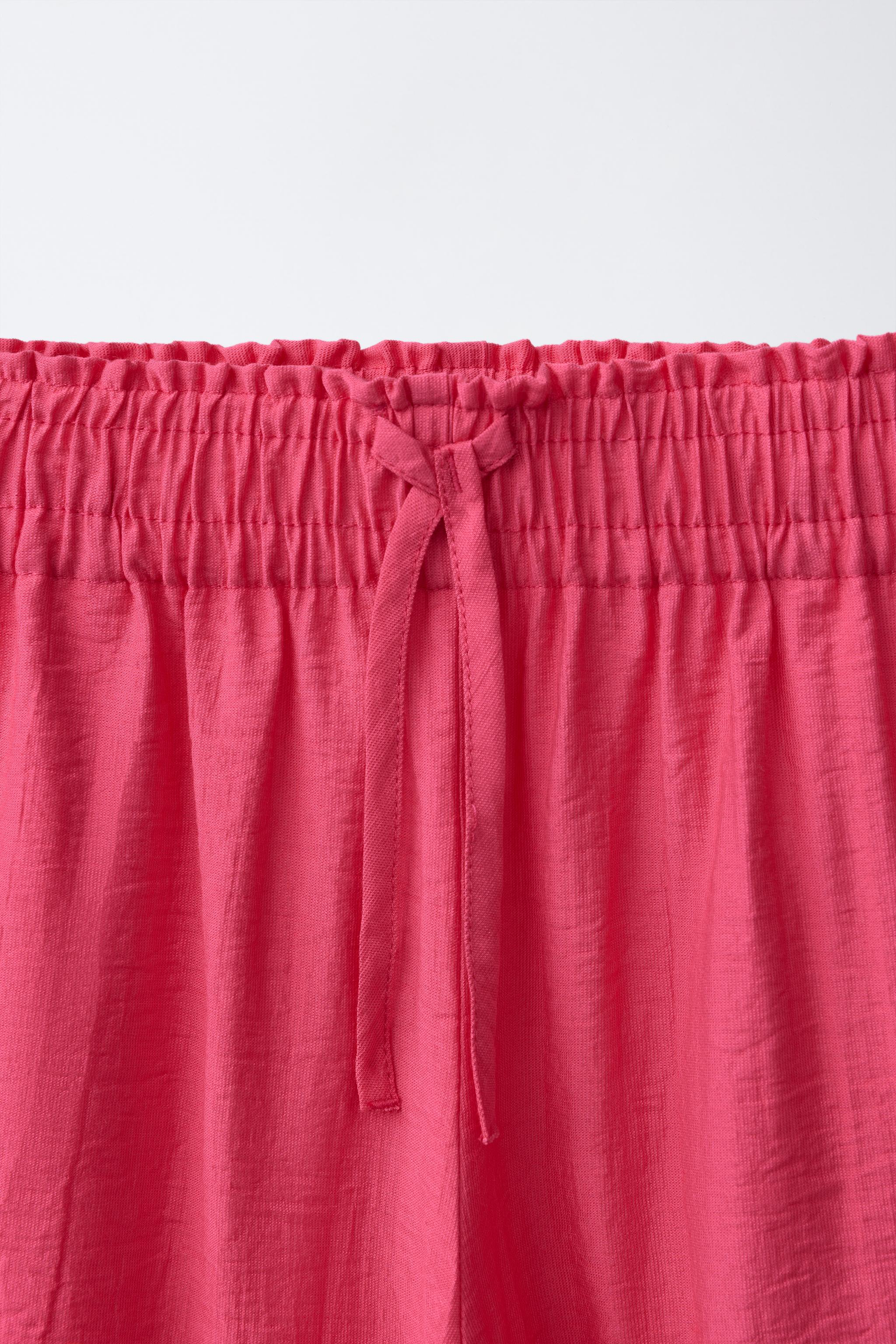WRINKLE LOOK WIDE LEG PANTS